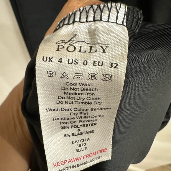 Oh Polly Elegant Black Long Sleeve Dress Size 0 - Picture 3 of 10